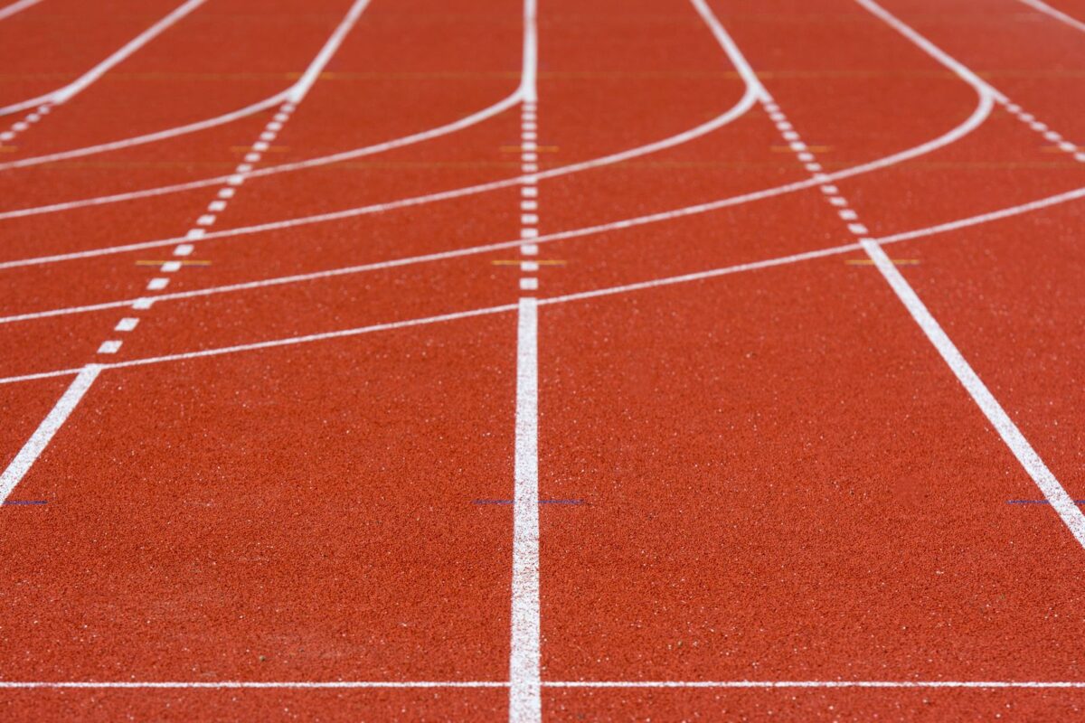 Couloirs d'une piste d'athlétisme